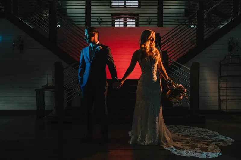 Wedding couples portrait, natural outdoor light