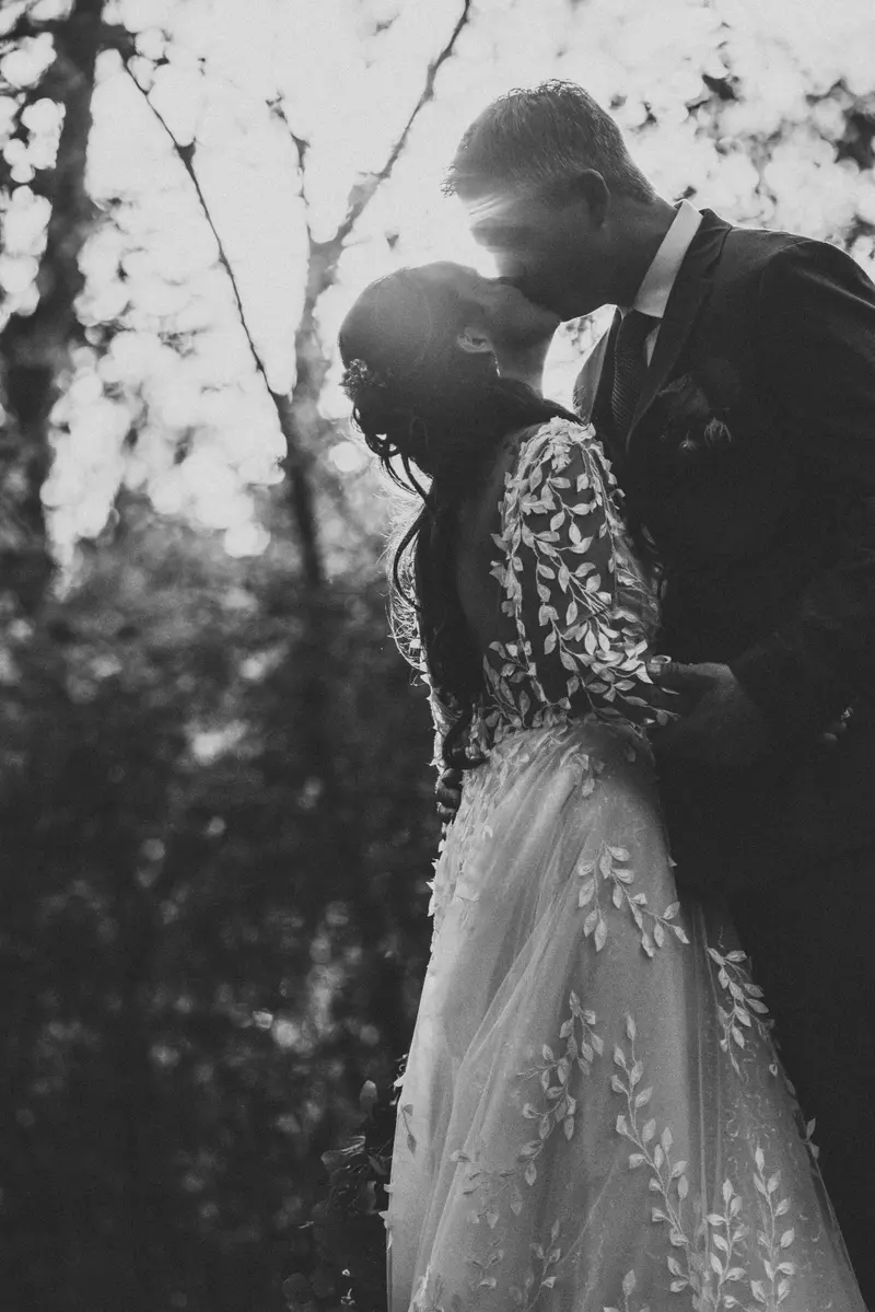 Intimate wedding couples portrait